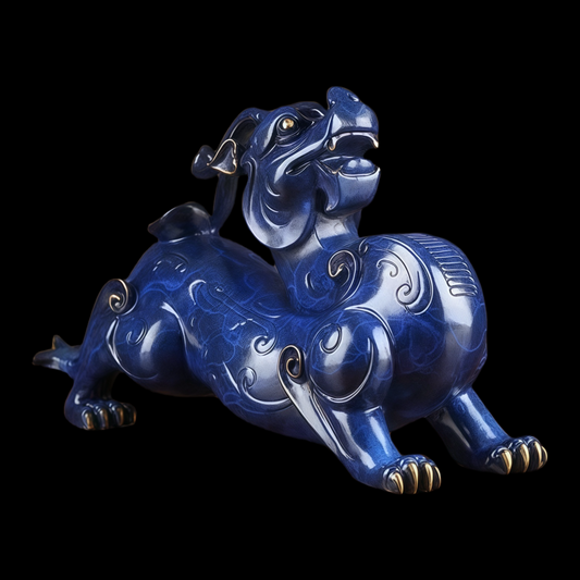Blue Pixiu Bronze Casting Figurine