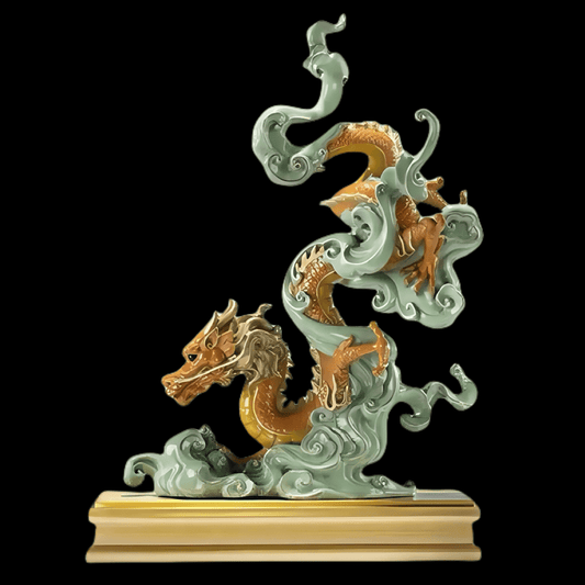 The Loong in the sky cast brass ornament