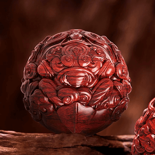 Pixiu-in-Egg Wood Carving Figurine