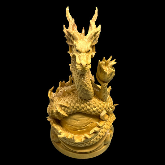 Five-Clawed Golden Dragon Wooden Carving