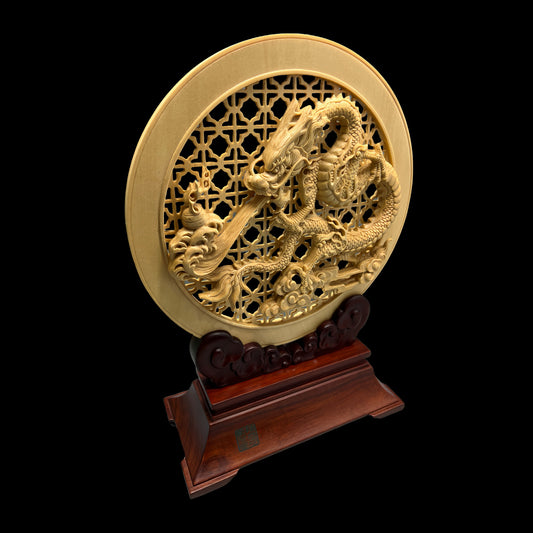 Soaring Loong Ascends The Ninth Heaven Wooden Relief