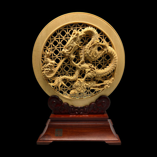 Soaring Loong Ascends The Ninth Heaven Wooden Relief