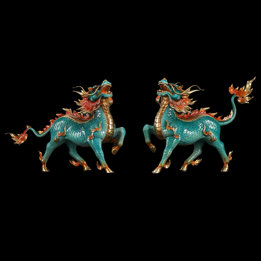 Tempest-Inferno Qilin Brass Casting Figurine